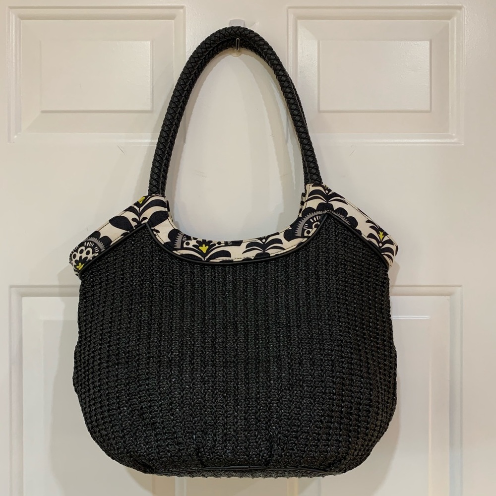 Vera Bradley Straw Bucket Tote Handbag in Fanfare